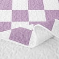 thumbnail image 5 of Erosebridal Fashion Check Grid Quilt Full for Girls, Lavender Purple Block Full Bedspread Sets, 3 Pieces, 5 of 7