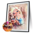 thumbnail image 1 of Cuadros Decorativos 5D DIY Diamond Painting Kits Full Square Drill Blue-eye Girl mosaico imagen pared Tmvgtek embutido en tela, 1 of 9