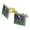 Gold, variant on Cute Bat Cartoon Flying at Night Square Cufflink Set - Silver or Gold