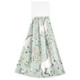 thumbnail image 7 of Haosy 2 Pack Kitchen Wash Cloths with Hanging Loops Absorbent Absorbent Quick Drying Hand Towels, White Horses and Flower, 7 of 7