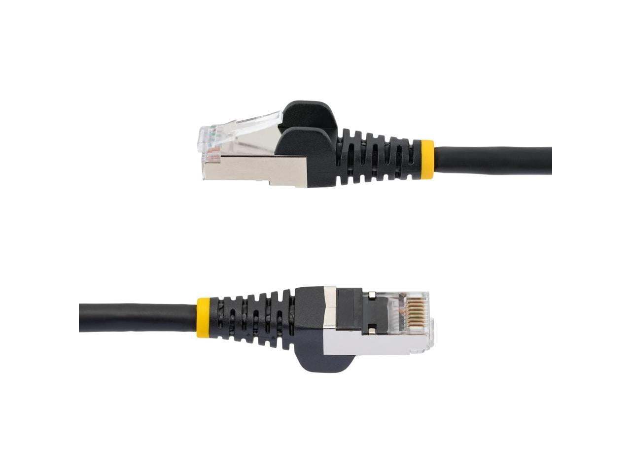 StarTech 8ft CAT6a Ethernet Cable - Low Smoke Zero Halogen (LSZH) - 10 Gigabit 500MHz 100W PoE RJ45 S/FTP Black Network Patch Cord Snagless w/Strain Relief (NLBK-8F-CAT6A-PATCH)
