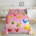 thumbnail image 2 of Manfei Cartoon Whale Turtle Octopus 3 Pieces Queen Comforter Set,Ocean Animal Ultra Soft Bedding Sets,Marinewildlife Bedding Comforter Set,Breathable Kawaii Home Decor,Reversible, 2 of 8