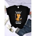 thumbnail image 2 of Funny My Level of Sarcasm Depends on Your Level of Stupidity Graphic Women T Shirts Sarcasm Level Cat Tees 2024 Summer T Shirts, 2 of 7