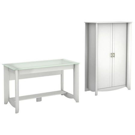 Bush Aero Computer Desk With Tall Storage Cabinet In Classic Black