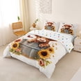 thumbnail image 2 of jejeloiu Highland Cow Sunflower Duvet Cover Set Kids,Floral Farm Print Bedding Full,Reversible,3 Pieces(No Comforter), 2 of 6