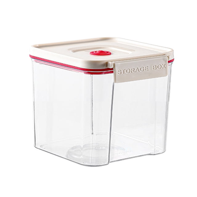 Diceymbol Push-Button Airtight Container Food Storage Canister Dry Food Dispenser Jar Grain Storage Bin Transparent Moisture-proof Storage Jar