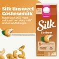 thumbnail image 4 of Silk Dairy Free, Gluten Free, Unsweet Cashew Milk, Plant Based Milk Half Gallon, 64 fl oz, 4 of 15