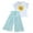 Green, variant on Utlike Girls Clothing Sets Summer Letter T Shirt Tops Chiffon Ruched Loose Pants Outfits Children Leisure Two-Piece Set Size 4 Years-5 Years