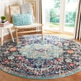 thumbnail image 3 of SAFAVIEH Madison Joandra Vintage Floral Area Rug, Fuchsia/Teal, 6'7" x 6'7" Square, 3 of 6
