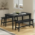 thumbnail image 6 of 39.3'' Bamboo Dining Bench, Farmhouse Kitchen Table Bench, Kitchen & Living Room Furniture, Easy to Assemble, Sturdy and Stable, Black BK03CD01G2, 6 of 9