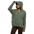 thumbnail image 3 of Women's Sunscreen Hooded Zipper Cardigan Jacket Long Sleeve Top Outerwear Solid Color Lightweight Ice Silk Fabric Casual Travel Beach Cover Up Fashion Essential for Women, 3 of 9