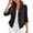 Black, variant on Women's Soft Stretchy Lightweight Cardigan Blazer 3/4 Ruched Sleeve Business Casual Blazer Jackets Black XXL(XXL)