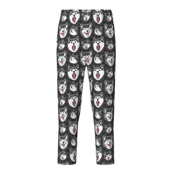 Xecao Husky Print Teenagers' Pajama Pants Long Sleep Pants Soft Elastic Waist Pajama Bottoms Elastic waist with 2 Pockets 5-16 Years-Small