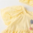 thumbnail image 6 of HWJAD Cotton Linen One-Piece Romper Dress and Hat Set for Infant Baby Girls Toddler Eyelet Embroidery Dresses Summer Outfits, 6 of 10