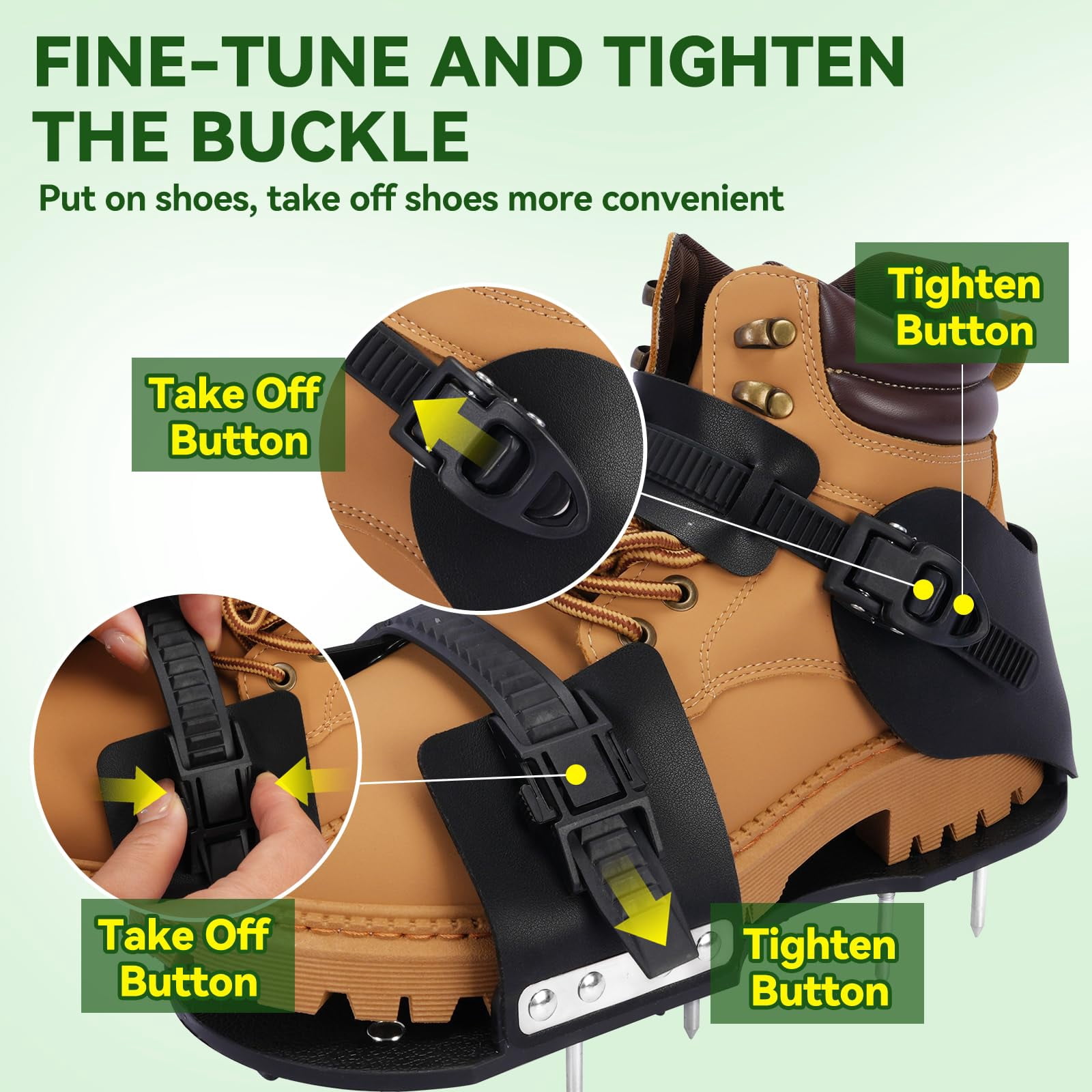 Lawn Aerator Shoes For Grass Aeration Spike Aerating (buckle)