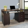 thumbnail image 2 of Pemberly Row 48" Transitional Wood Super Storage Computer Desk in Chocolate, 2 of 12