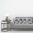 thumbnail image 3 of Ambesonne Flower Throw Pillow Cover 4 Pack, Retro Romance Rose Petal, 20", Black and White, 3 of 5