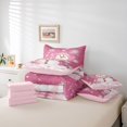 thumbnail image 6 of Manfei Xmas Holiday Season 7-Piece Twin Bedding,Cute Christmas Elf Bedding Comforter Set,Pink Reversible, 6 of 7