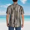 thumbnail image 4 of Kll Men'S Hawaiian Shirt Short Sleeve Button Down Beach Shirts-Wooden Texture, 4 of 7