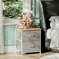 thumbnail image 3 of Eunos Small Nightstand for Bedroom with 2 Fabric Drawer, Bedside Table End Table for Closet, Ash Grey, 3 of 8