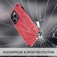 thumbnail image 2 of Allytech for iPhone 14 Plus Case - Shockproof Wallet Case with Credit Card Holder & Hidden Mirror, All-Round Protection Shockproof Phone Cover Designed for iPhone 14 Plus, Red, 2 of 6
