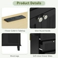 thumbnail image 7 of DTTRA 47" Farmhouse Kitchen Island Set with 2 Stools, Drop Leaf Table & Power Outlet, Black, 7 of 7