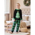 thumbnail image 2 of AIGUR Matching Family Christmas PJs, Tree Letter Plaid Print Soft Holiday Pajamas for Whole Family, 2 of 9
