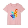 thumbnail image 3 of CFLVAEK Cotton Tshirts for Kids Boys Girls Summer Casual Short Sleeve T Shirt Loose Fit Round Neck Clothes Fashion Graphic Tees Pink Size 9 Years, 3 of 6