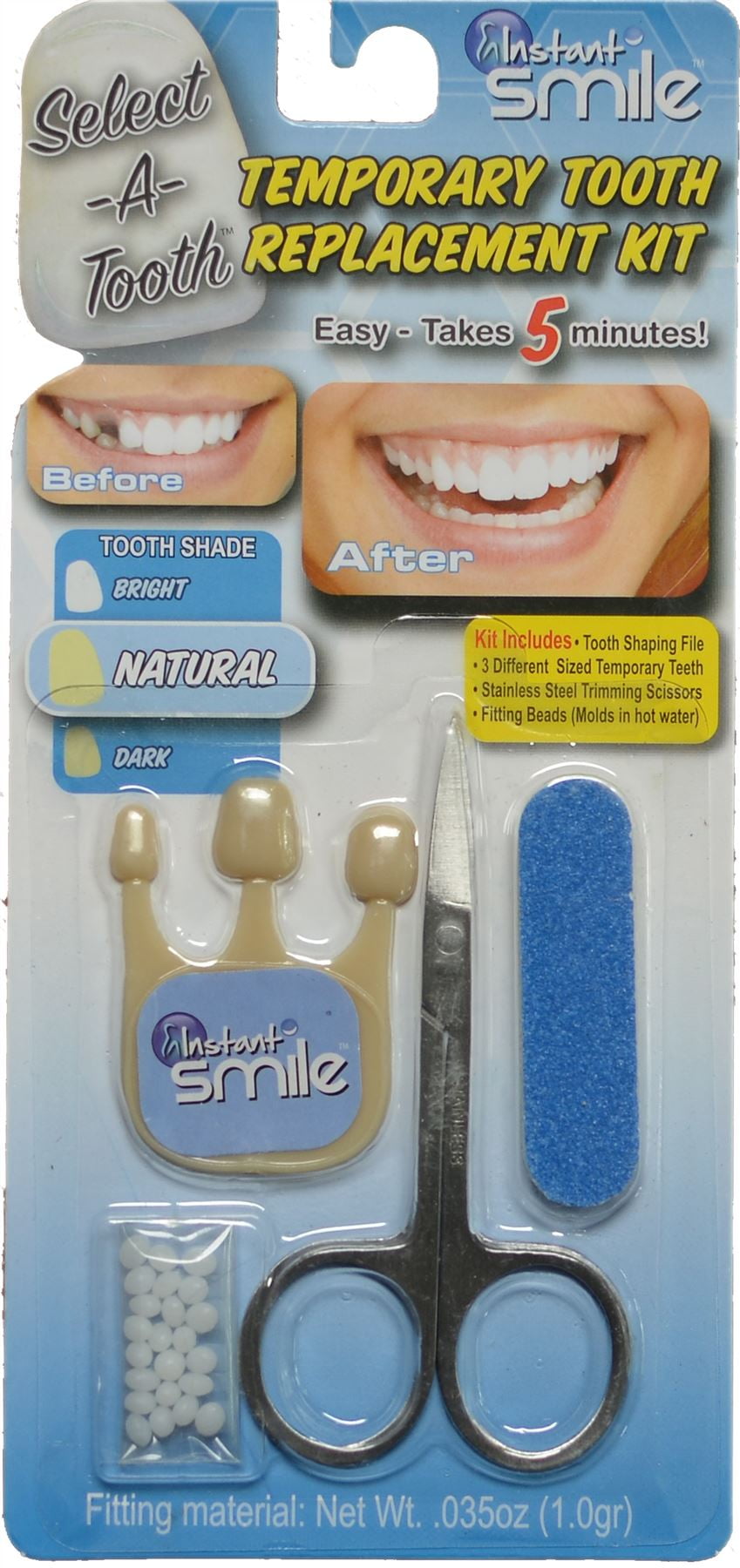 Instant Smile Select a Tooth Temporary Tooth Replacement Kit Natural