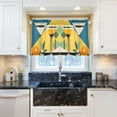 thumbnail image 5 of Yayeee Kitchen Curtains Light Filtering 27"x36" Rod Pocket Short Cafe Window Panel, Yellow Glasses, 5 of 7