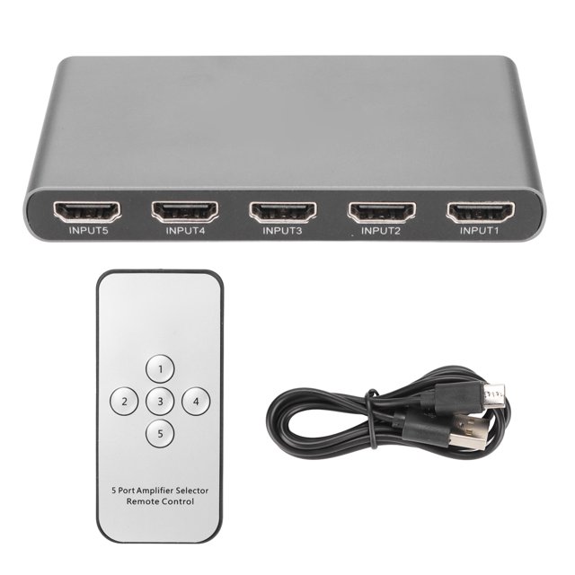 Conmutador de interfaz multimedia SWH51 5x1 HD 4K 60Hz 5 en 1 divisor de salida compatible con resolución 4K x 2K con control remoto