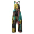 thumbnail image 3 of Conairie Womens Bib Overalls Womens Color Block Beach Vacation Trendy Jumpsuits Summer Baggy Pants With Pockets Green M, 3 of 5