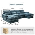 thumbnail image 4 of SOULART 110" Cloud Sofa,Blue U shaped Sectional couches for living room, modular couch with Chaise, 4 of 9
