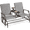 Gray, variant on Yaheetech 2-Seater Outdoor Glider Bench with Steel Frame & Tempered Glass Table, Beige