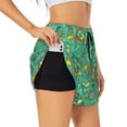 thumbnail image 2 of Bixox Women's Funny Animals in Jungle pattern 2 in 1 Running Shorts - Lightweight Athletic Workout Gym Yoga Shorts Liner with Pockets - X-Large, 2 of 7