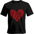 thumbnail image 1 of Camisetas para hombre con estampado de labios rojos para San Valentín, camisetas casuales de manga corta para hombre, camisetas gráficas para adolescentes, niños y hombres., 1 of 8