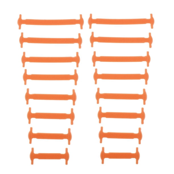 Cordones sin cordones para y adultos - Los mejores cordones para fanáticos de los deportes - Cordones elásticos de silicona para zapatillas depo naranja Baoblaze Cordones elásticos de silicona