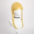 thumbnail image 2 of Peluca de cosplay sintética de alta temperatura, 35 cm, amarilla, para anime, 2 of 3
