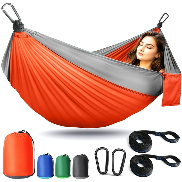 Hamaca de camping PUPTILY, ligera y portátil, doble nailon
