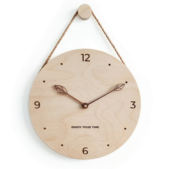 OUNONA Wall Clocks for Living Room Wooden Nordic Decoration Office