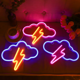 thumbnail image 1 of Señales de neón en la nube y flash, decoración led, decoración de juegos, decoración de salas de juegos, neón, USB y batería B, 1 of 5