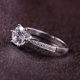 thumbnail image 5 of Anillo de boda de mujer de plata 925 con diamantes de imitación de seis garras de 1 quilate, joyería de cortejo de 1,0 ct, 5 of 5