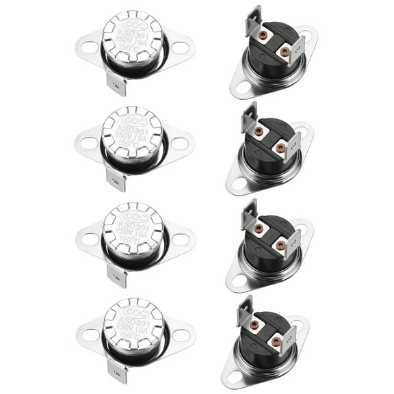 Temperature Control Switch Thermostat 150°C 10A Normally Closed 8 Pack,Bakelite Material