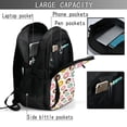 thumbnail image 4 of Pofeuu Colorful Donuts Print Storage Laptop Backpack with USB Charging Port[Water Resistant] College Computer Bookbag Fits, 4 of 7