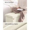 thumbnail image 3 of Foldable Storage Ottoman Bench, 30 Inch Foot Rest with 660 lb Capacity & 24 Gal Storage, End of Bed Bench for Living Room Bedroom, Cream White, 3 of 6