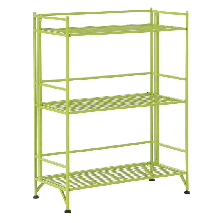 Convenience Concepts Xtra Storage 3 Tier Wide Folding Metal Shelf Lime