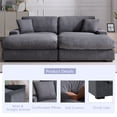 thumbnail image 6 of Hybition Oversized Loveseat Sectional Sofa 2 Movable Ottomans Pillows Gray, 6 of 8