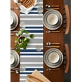 thumbnail image 5 of Table Runners 72 Inches Long Dress Scarves, Navy Blue Grey Stripes Farmhouse Kitchen/Dining Table Runner, Coffee Tablerunners, Simple Striped Lines Minimalist 13x72 Inch, 5 of 7