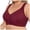 Red, variant on Oversized Front Button Bra Lace Trim Wire-Free Polyamide Spandex Cross-Back Casual White 4XL