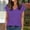 *Purple, variant on ClodeEU Womens V Neck Short Sleeve T Shirts,Basic Trendy Tee Beach Vacation Clothes Gray,Womens Plus M